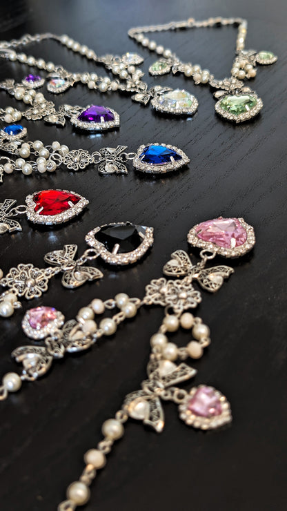 Collier "Ewiges Leuchten" • Blau • Rot • Schwarz • Weiß• Grün • Rosa • Lila