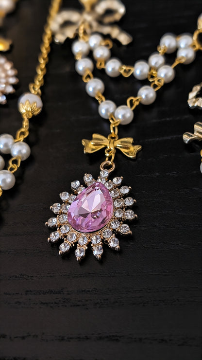 Kette "Gloria" • Schwarz • Weiß • rot • blau • grün • rosa
