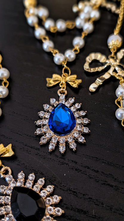Kette "Gloria" • Schwarz • Weiß • rot • blau • grün • rosa
