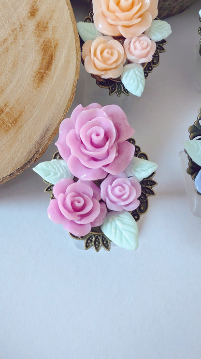 Ring "Kleines Bouquet" • Größenverstellbar • Creme • Rosa • Gelb • Lila • Blau • Pink • Rot • Grün