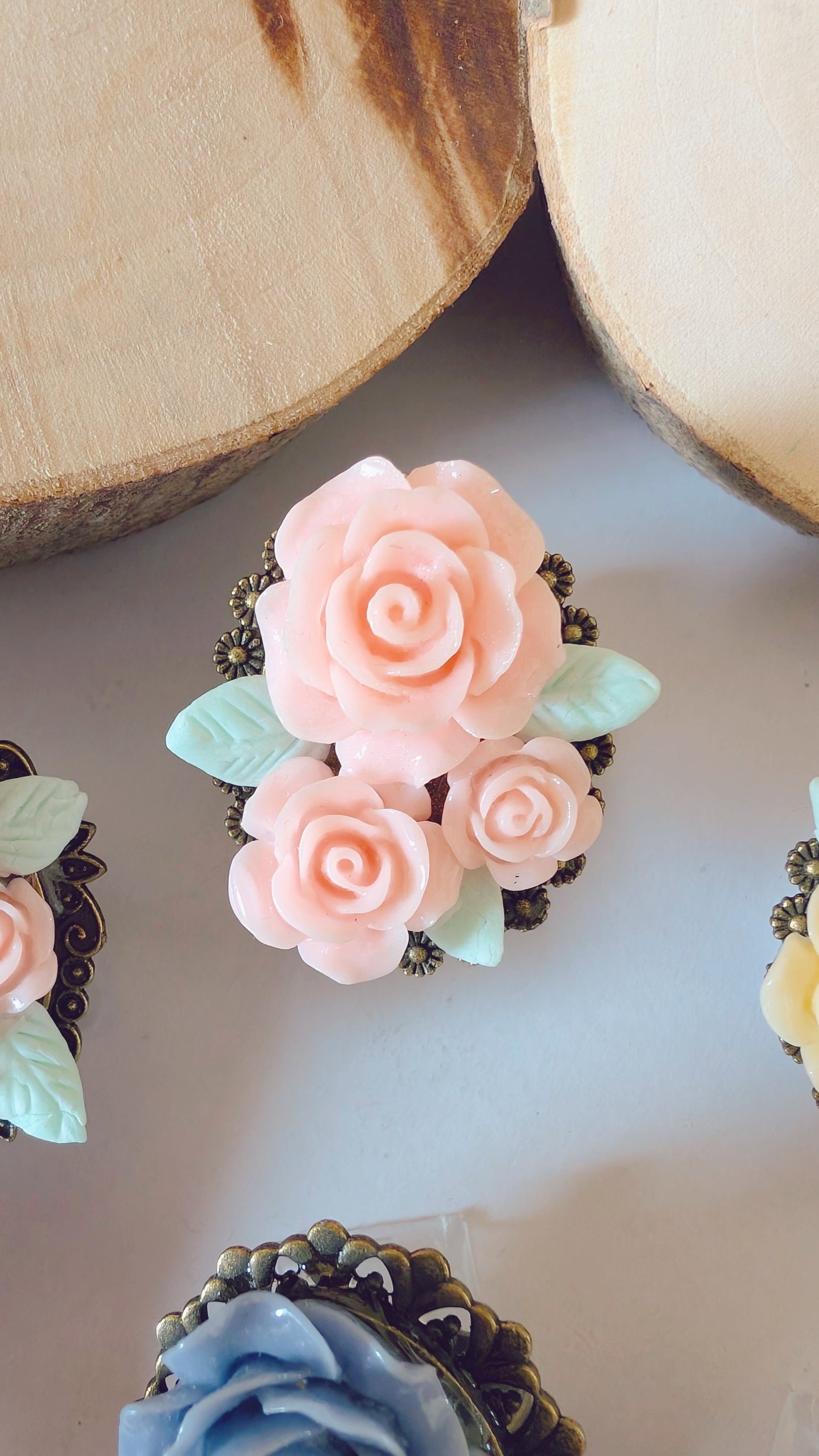 Ring "Kleines Bouquet" • Größenverstellbar • Creme • Rosa • Gelb • Lila • Blau • Pink • Rot • Grün