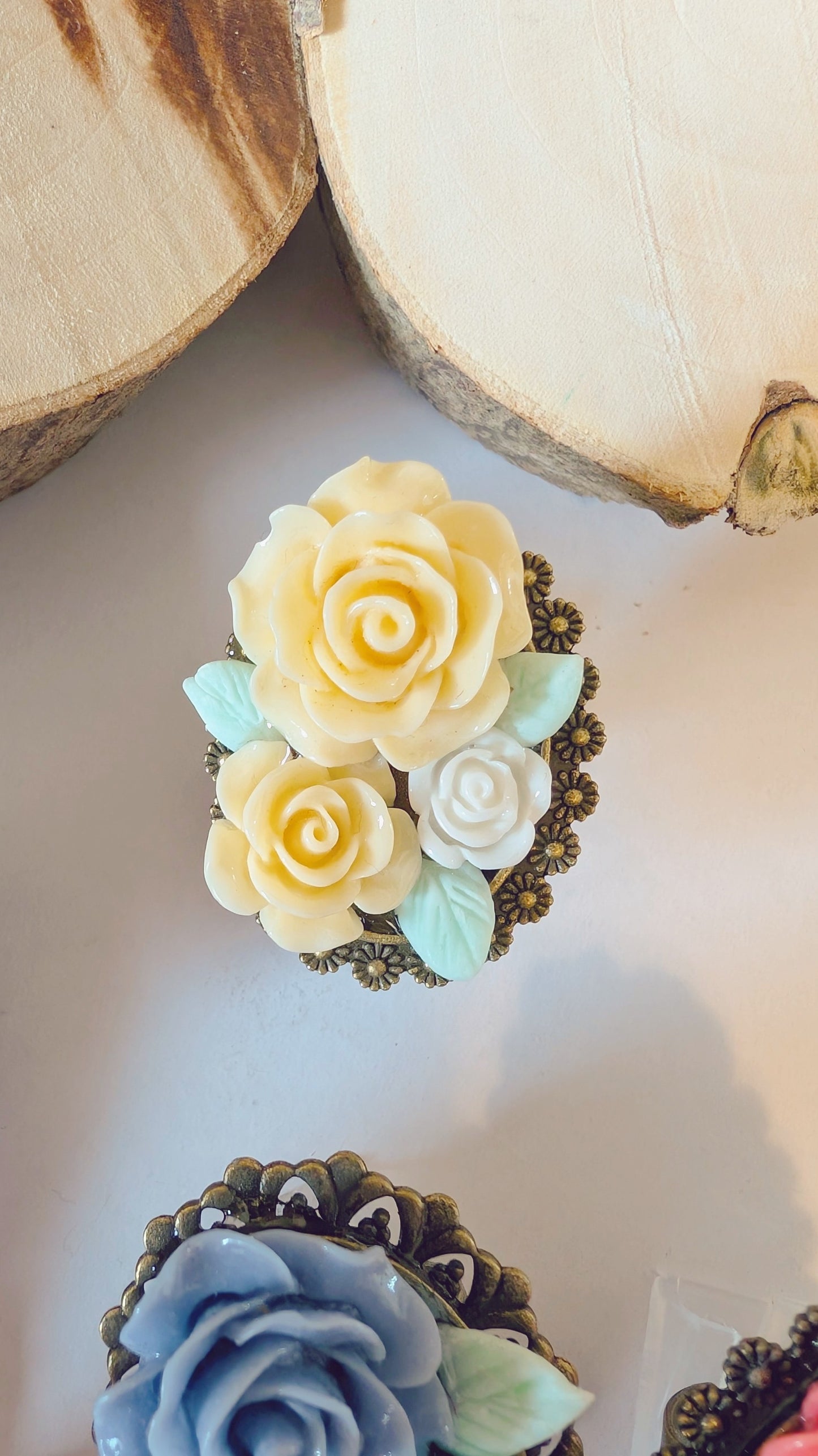 Ring "Kleines Bouquet" • Größenverstellbar • Creme • Rosa • Gelb • Lila • Blau • Pink • Rot • Grün
