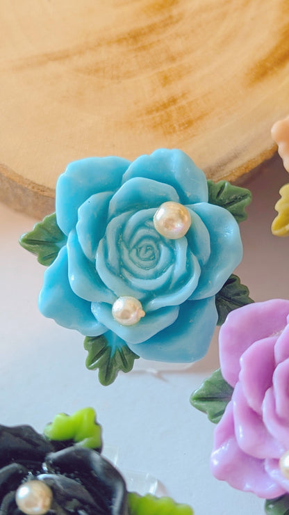 Ring "Herz der Rosen" • Größenverstellbar • Rosa • Pink • Altrosa • Creme • Caramel • Gelb • Weiß • Blau • Lila • Schwarz
