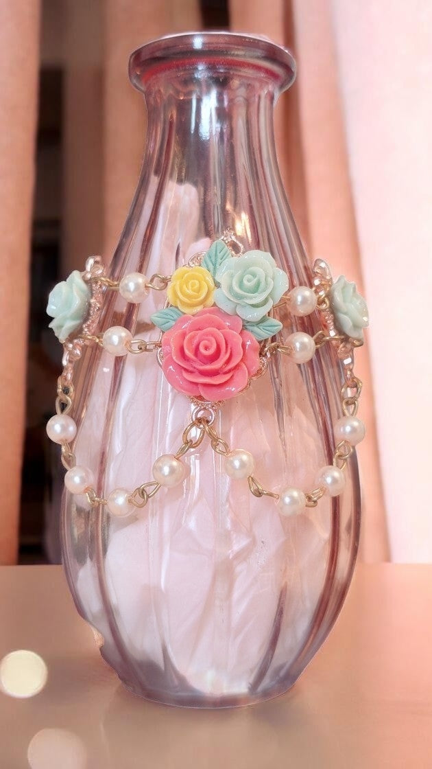 Armband "In voller Blüte" • Rot • Lila • Blau • Schwarz • Pink • Rosa • Creme • Bunt • Grün 1&2