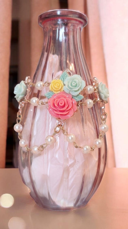 Armband "In voller Blüte" • Rot • Lila • Blau • Schwarz • Pink • Rosa • Creme • Bunt • Grün 1&2