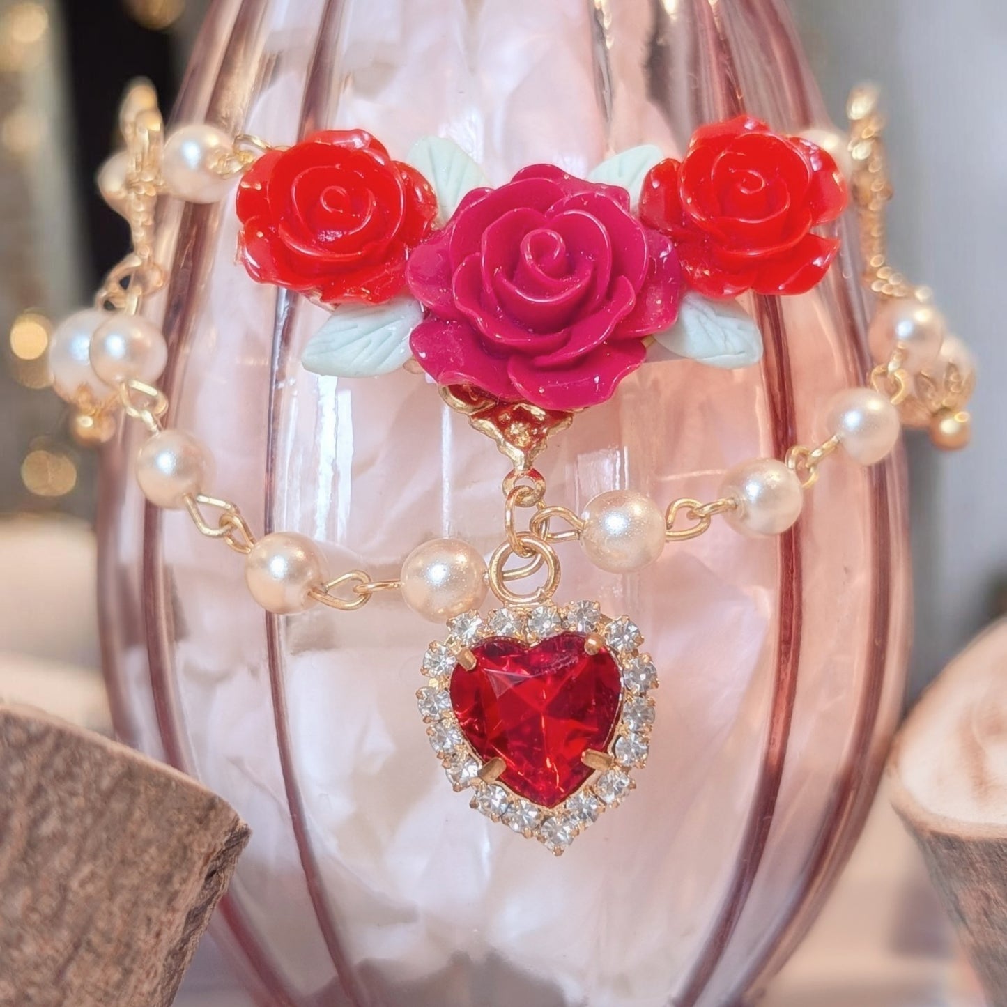 Armband "In voller Blüte" • Rot • Lila • Blau • Schwarz • Pink • Rosa • Creme • Bunt • Grün 1&2