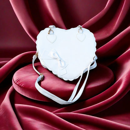 Glanz Herz-Tasche • Rosa • weiß • schwarz