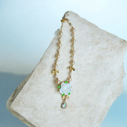 Kette "Die ewige Rose" • Rot • Pink • Rosa • Altrosa • Apricot • Blau • Mint • Schwarz• Weiß