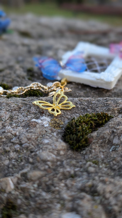 Ketten Brosche "Rosenfenster" • Blau • Schwarz