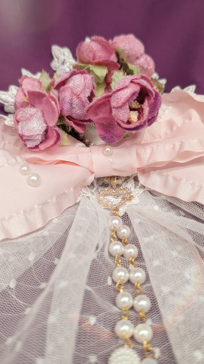 Blütenschleier Brosche/Spange • Weiß • Rosa • Rot