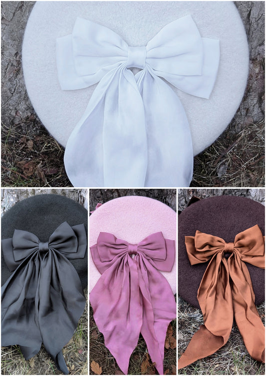 Barett "Schleifentraum" • weiß • Schwarz • Rosa • Braun