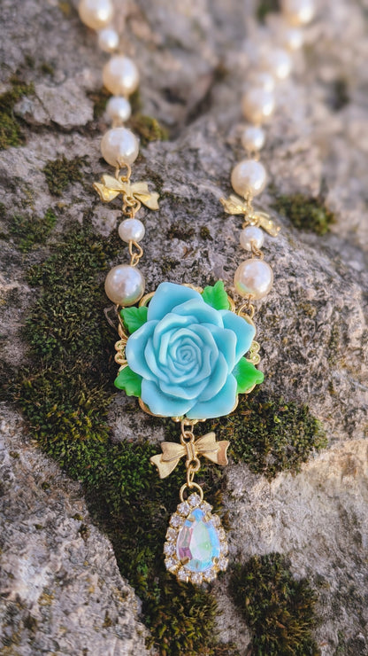 Kette "Die ewige Rose" • Rot • Pink • Rosa • Altrosa • Apricot • Blau • Mint • Schwarz• Weiß