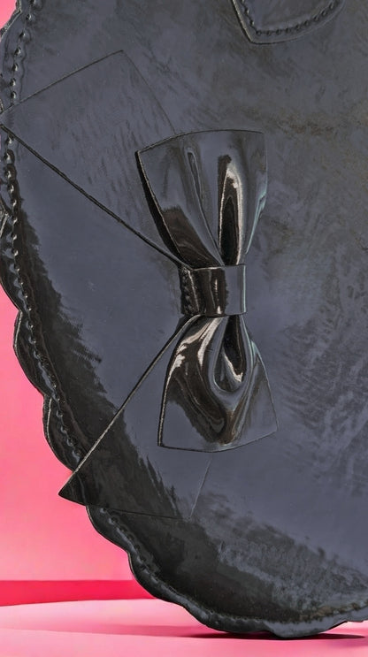 Glanz Herz-Tasche • Rosa • weiß • schwarz