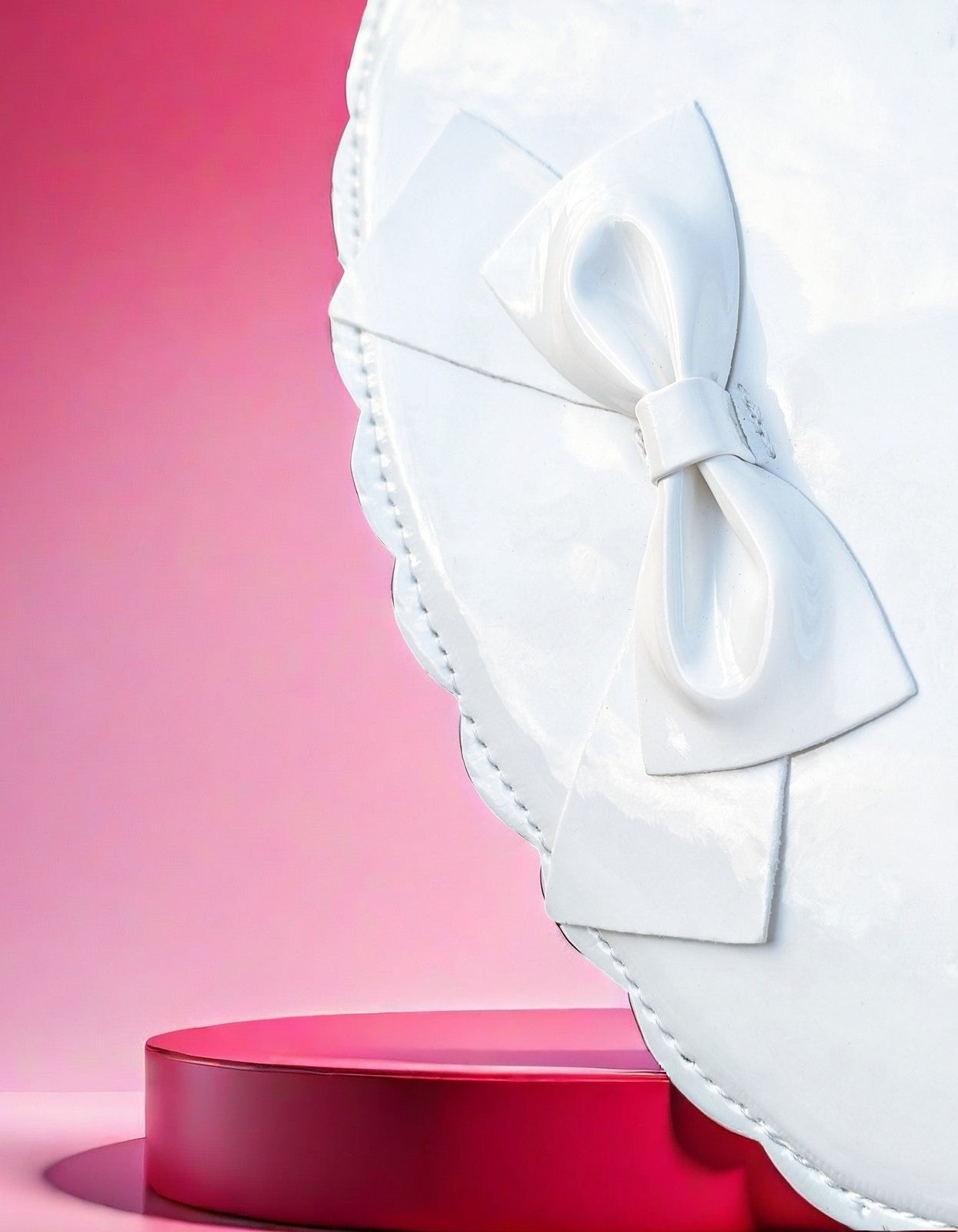 Glanz Herz-Tasche • Rosa • weiß • schwarz