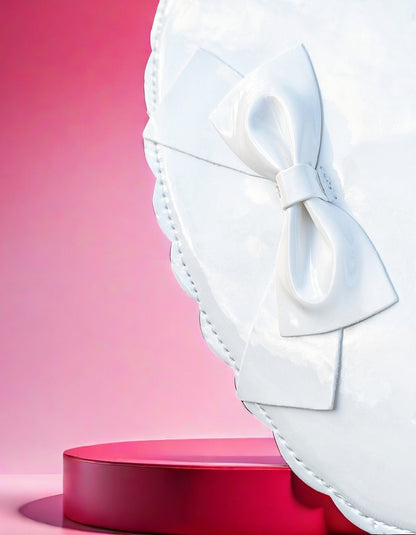 Glanz Herz-Tasche • Rosa • weiß • schwarz