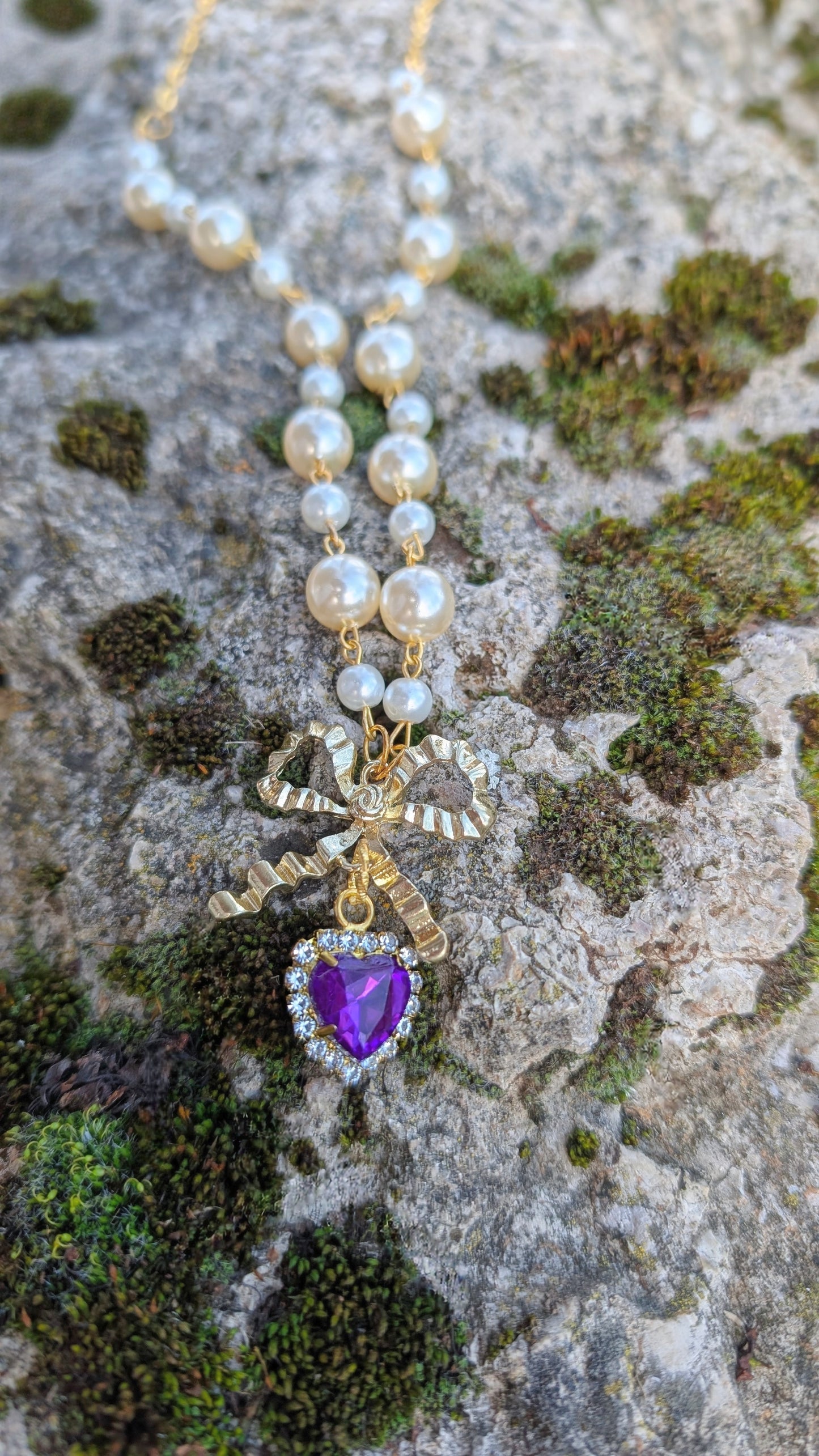 Kette "Mein Herz" • Rosa • Violet • Grün