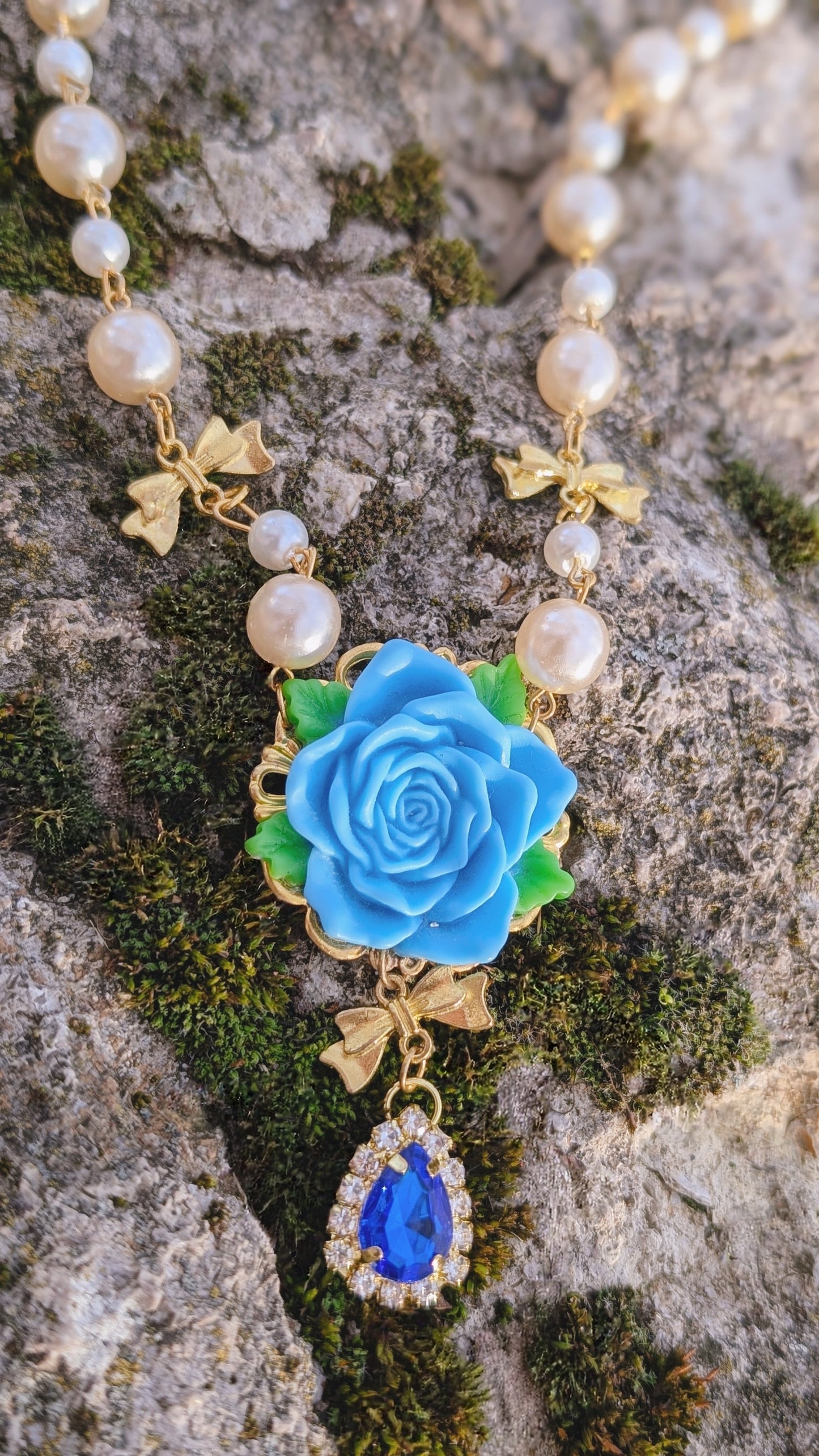 Kette "Die ewige Rose" • Rot • Pink • Rosa • Altrosa • Apricot • Blau • Mint • Schwarz• Weiß