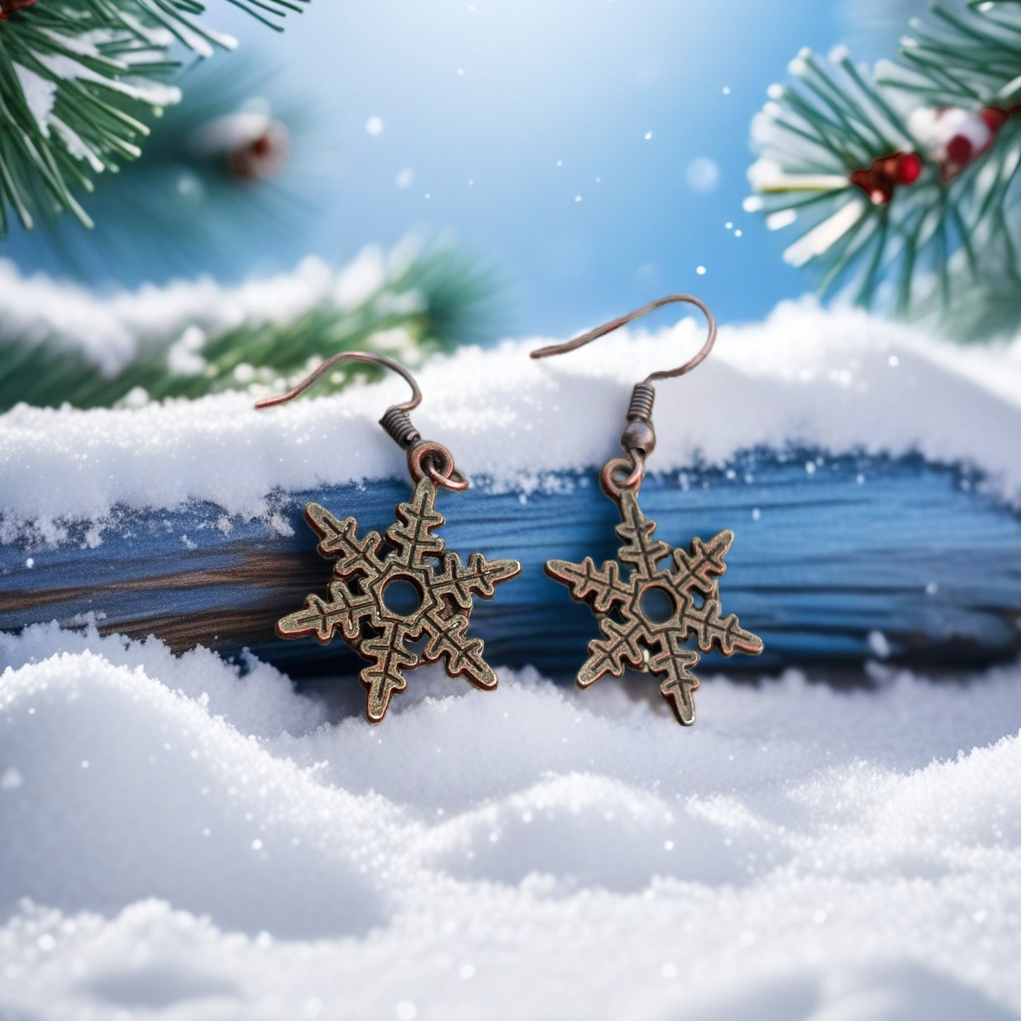Ohrringe "Schneeflocke" • Bronze