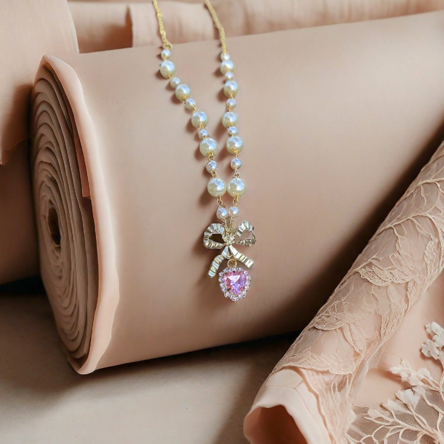 Kette "Mein Herz" • Rosa • Violet • Grün
