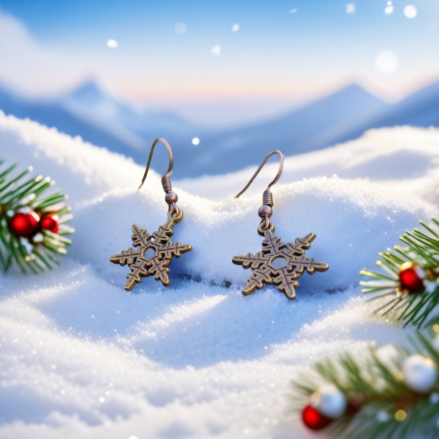 Ohrringe "Schneeflocke" • Bronze